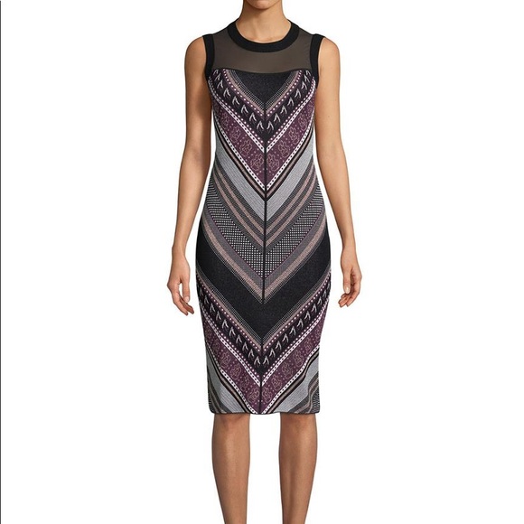 RACHEL Rachel Roy Dresses & Skirts - Rachel Roy Bodycon tweed chevron sweater dress